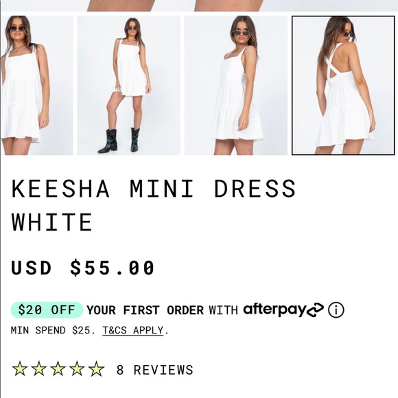 Princess Polly Keesha Mini Dress White NWOT - Picture 6 of 12